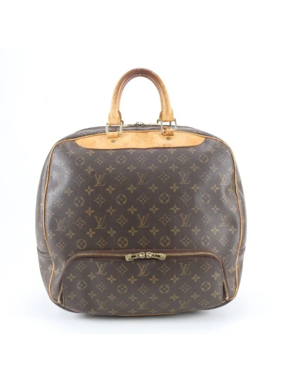 Louis Vuitton Monogram Evasion Leather Boston Bag Tote Carry